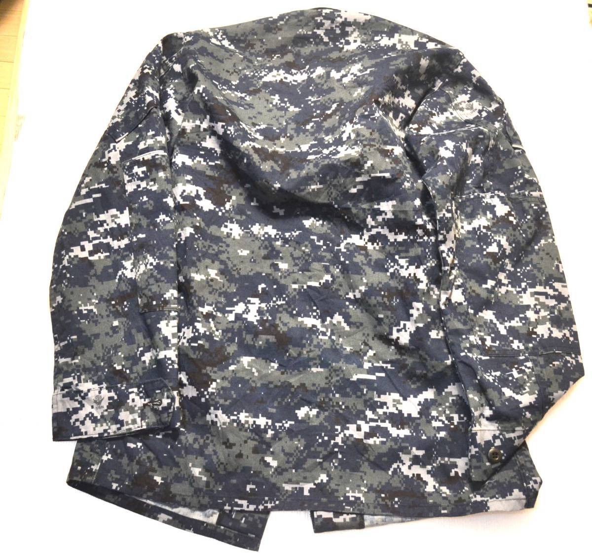 実物 米軍放出品 NAVY 米海軍 USN ネイビー NWU ブルー デジタル迷彩 ジャケット S/XL 戦闘服 上着 SEALS BDU G d_画像2