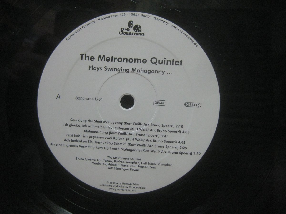 The Metronome Quintet / Plays Swinging Mahagonny And Six Other Tunes ◆LP6346NO OBRP◆LP_画像3