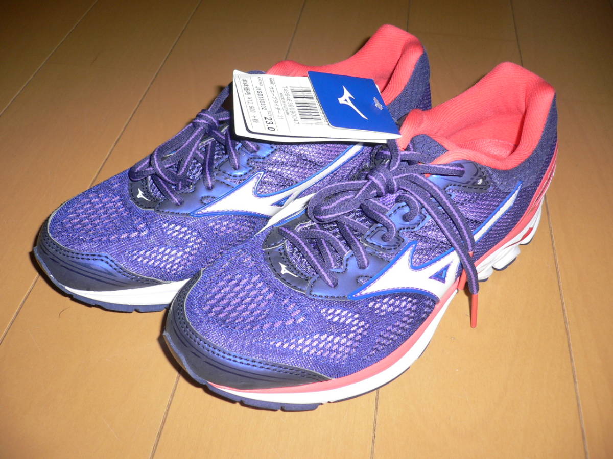 * new goods Mizuno lady's running shoes wave rider 21 J1GD180302 violet 23.0cm purple 23 centimeter jo silver gWAVE RIDER*