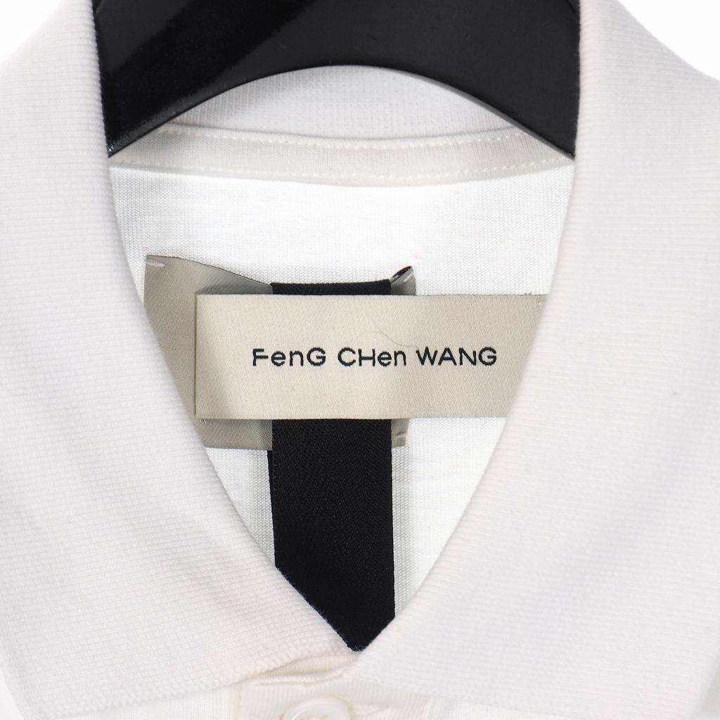 未使用品 フェン チェン ワン Feng Chen Wang レイヤード ポロシャツ カットソー 半袖 ドッキング ロゴ S ホワイト 白_画像7