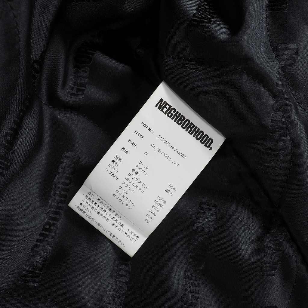 ネイバーフッド NEIGHBORHOOD 21AW CLUB WCL-JKT 刺繍 袖レザー