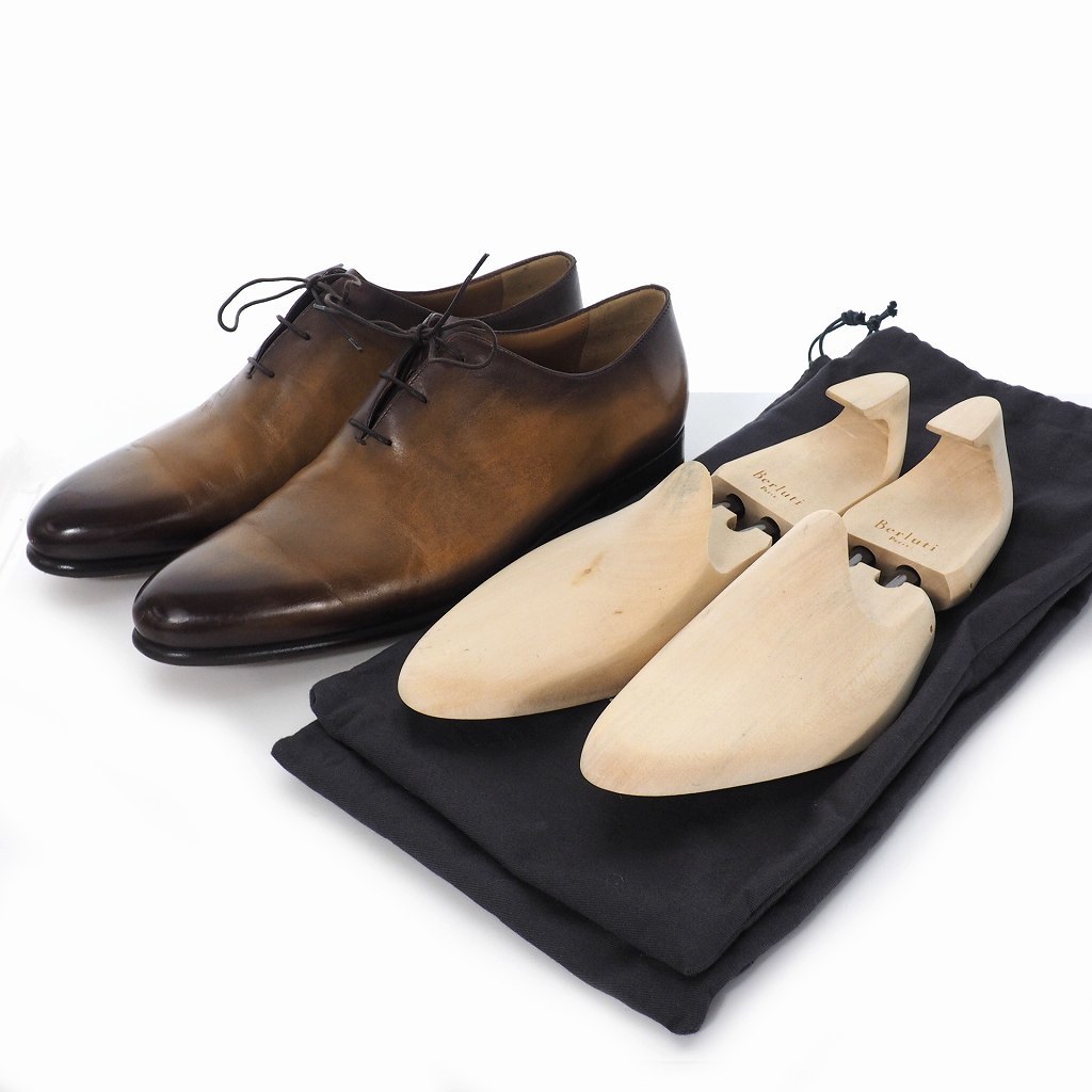ベルルッティ Berluti アレッサンドロ ガレ レザーオックスフォード シューズ 革靴 カリグラフィ 8.5 27cm ベージュ メンズ_画像9