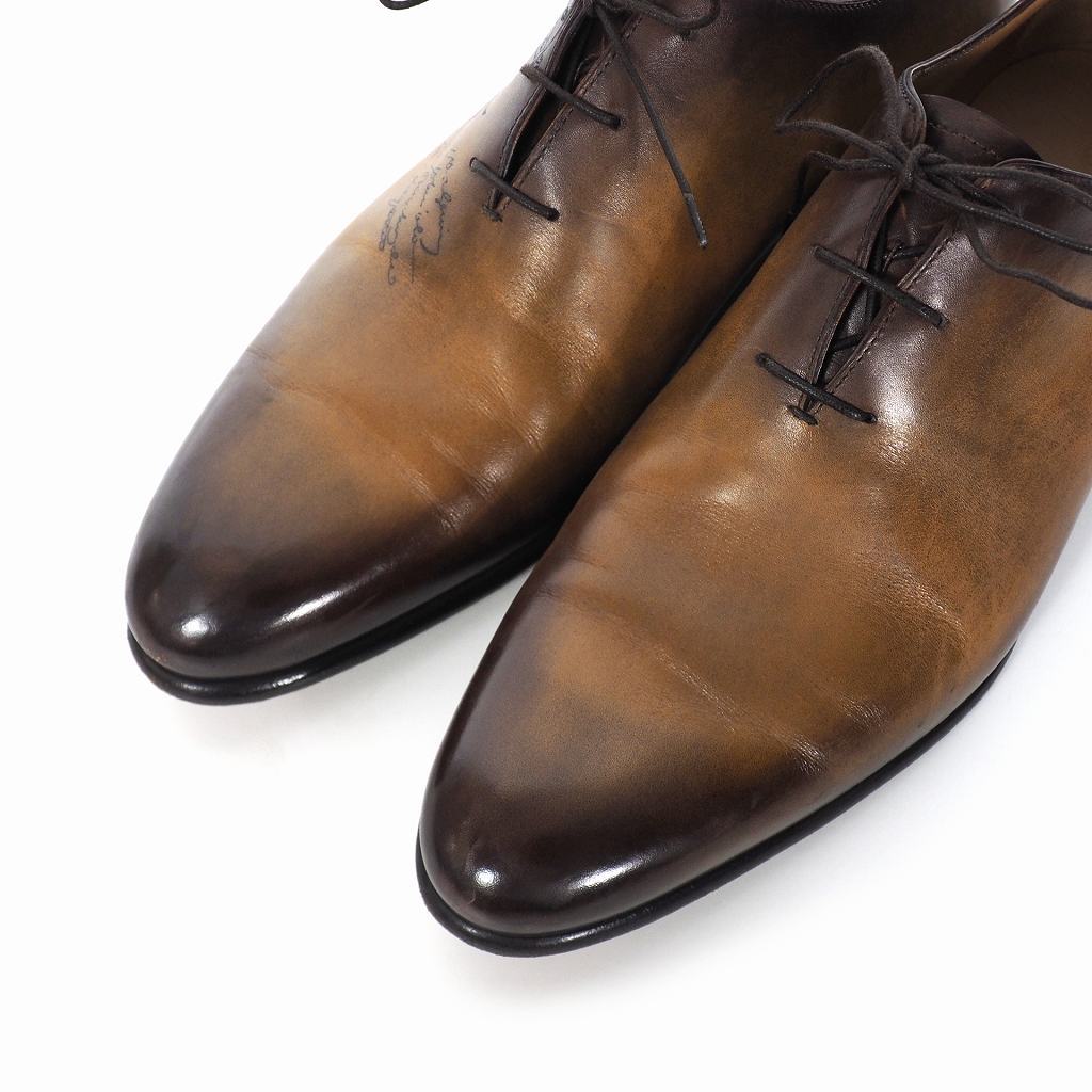 ベルルッティ Berluti アレッサンドロ ガレ レザーオックスフォード シューズ 革靴 カリグラフィ 8.5 27cm ベージュ メンズ_画像6