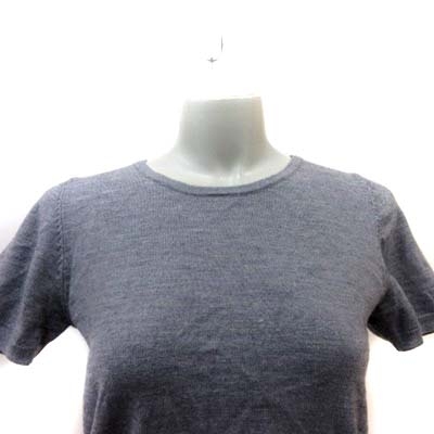  ef-de ef-de knitted cut and sewn short sleeves bai color 9 gray white white /YI lady's 