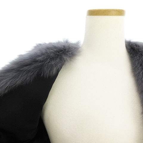 美品 ショートコート シングル 毛皮 リアルファー フロントフックボタン グレー 11 レディース_画像5