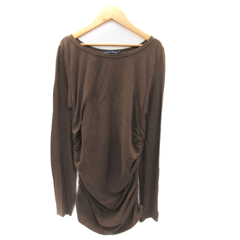  Ralph Lauren RALPH LAUREN tunic cut and sewn long sleeve round neck car - ring plain 7f Brown /YK23 lady's 