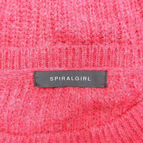 Spiral Girl SPIRALGIRL вязаный свитер лодка шея кабель длинный рукав F красный красный /AU женский 