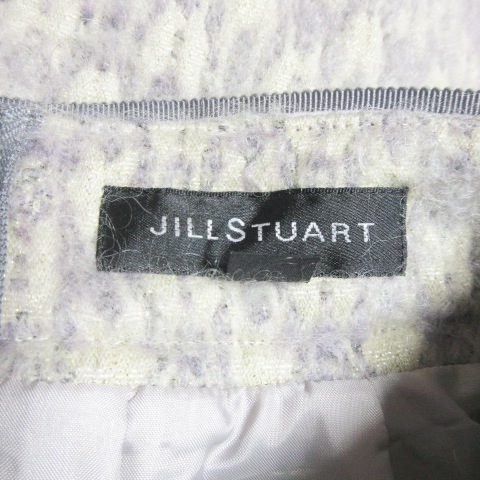 ジルスチュアート JILL STUART スカート 台形 ミニ ウール モヘヤ混 ジャガード 起毛 ラメ 総柄 0 グレー /AO13 ☆ レディース_画像6