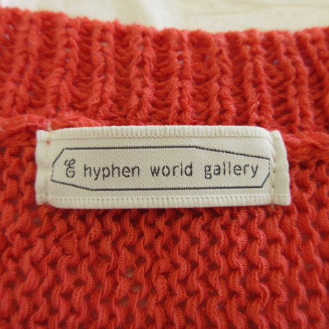  E hyphen world gallery E HYPHEN WORLD GALLERY summer вязаный короткий рукав orange F *T46 женский 