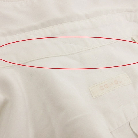 コモリ COMOLI シャツ 長袖 レギュラーカラー 15F-02001 コットン 無地 白 ホワイト 0 メンズ_画像7