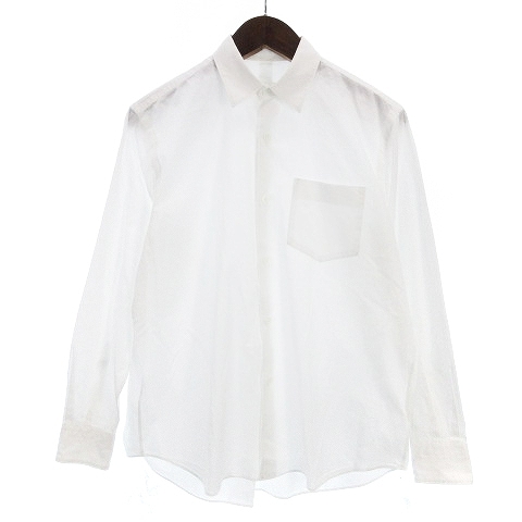 コモリ COMOLI シャツ 長袖 レギュラーカラー 15F-02001 コットン 無地 白 ホワイト 0 メンズ_画像1