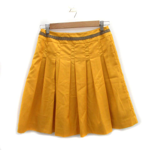 ロペピクニック ROPE Picnic プリーツスカート ひざ丈 38 イエロー 黄色 /MS42 レディースの画像2
