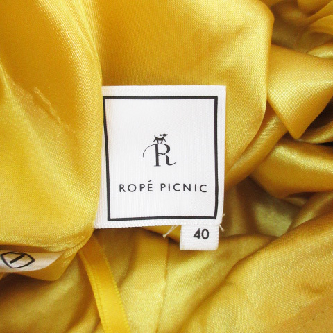 ロペピクニック ROPE Picnic フレアスカート ギャザースカート ミモレ丈 無地 40 黄色 イエロー /FF31 ■MO レディースの画像6