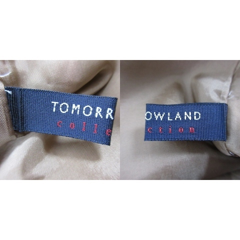 トゥモローランドコレクション TOMORROWLAND collection スカート フレア ミニ バックファスナー ウール 無地 36 茶 レディース_画像8