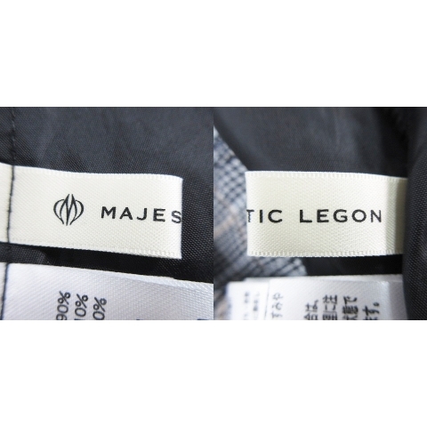 マジェスティックレゴン MAJESTIC LEGON スカート フレア ミニ バックファスナー 薄手 チェック 千鳥柄 S グレー ボトムス レディース_画像7