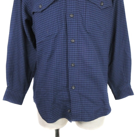  Christian Dior Christian Dior check shirt long sleeve cotton M blue blue tops /TAY men's 