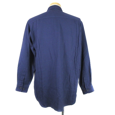  Christian Dior Christian Dior check shirt long sleeve cotton M blue blue tops /TAY men's 