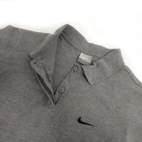  Nike NIKE рубашка-поло короткий рукав Logo вышивка лодыжка длина серый M женский 