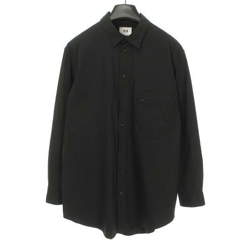 ワイスリー Y-3 ヨウジヤマモト HB3405 M CLASSIC C L BUTTON D SHIRT 21AW 美品 シャツ トップス 長袖 L ブラック 黒 メンズ_画像1