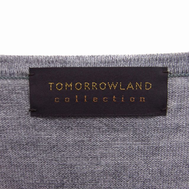 トゥモローランドコレクション TOMORROWLAND collection Vネック ニット セーター 長袖 無地 ウール S グレー /FT19 メンズ_画像3