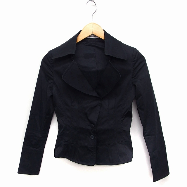  Pinky & Diane PINKY&DIANNE tailored jacket outer single plain silk . cotton cotton 38 black black /FT27 lady's 