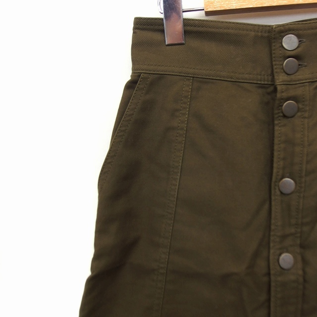  McAfee MACPHEE Tomorrowland юбка кнопка down шт. форма колено длина одноцветный хлопок хлопок 34 хаки /FT11 женский 