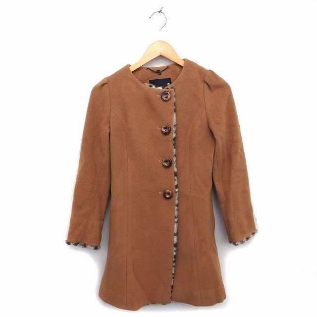  Rosebullet rosebullet no color coat outer middle fake fur wool chi-ta- pattern 1 tea Brown /NT21 lady's 