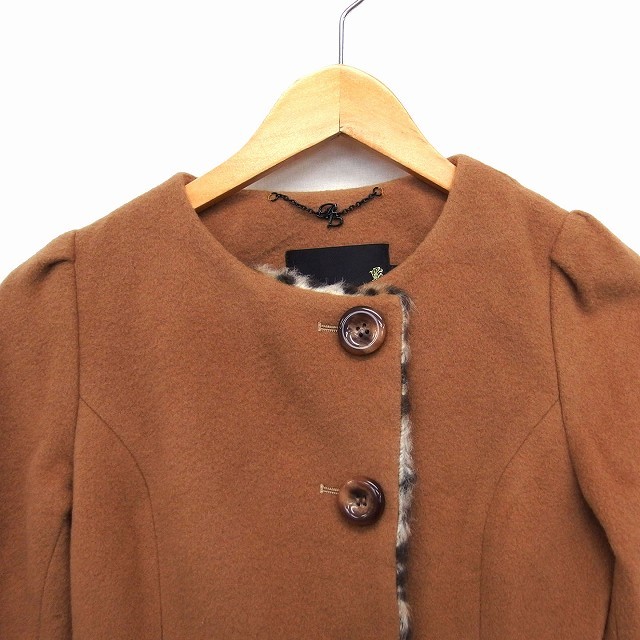  Rosebullet rosebullet no color coat outer middle fake fur wool chi-ta- pattern 1 tea Brown /NT21 lady's 