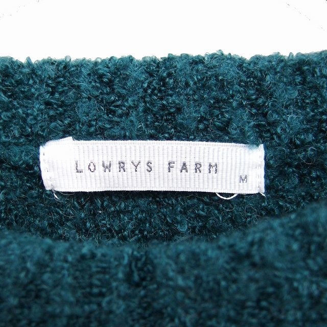  Lowrys Farm LOWRYS FARM вязаный свитер длинный рукав круглый вырез длинный длина одноцветный ....M зеленый зеленый /FT26 женский 