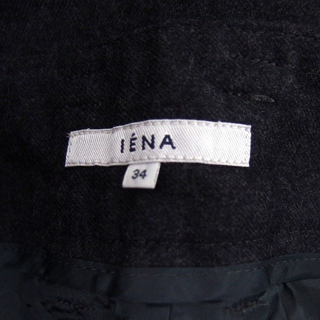 イエナ IENA パンツ ショート ワイド ウール ジップフライ タック 無地 34 チャコールグレー /NT14 レディース_画像3
