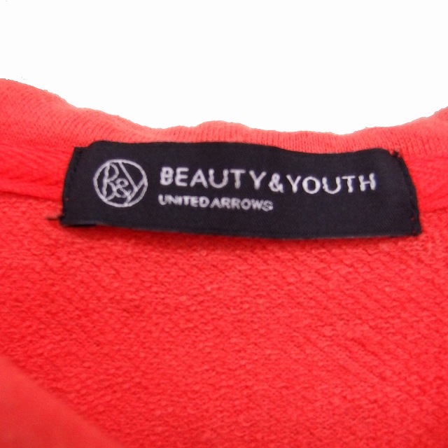 B&Y ユナイテッドアローズ BEAUTY&YOUTH ビューティー&ユース パーカー フード ジップアップ コットン シンプル オレンジ /KT11 レディース_画像3