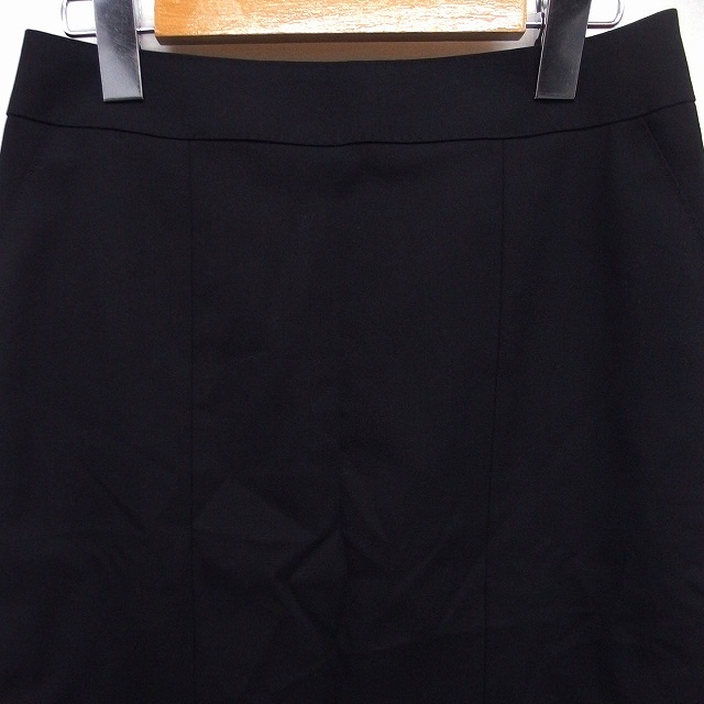 アンクライン ANNE KLEIN タイトスカート ひざ丈 裾タック 無地 ウール 小さいサイズ 5 ブラック 黒 /FT32 レディース_画像4