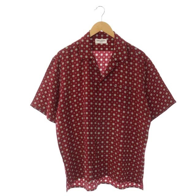 国内最安値! 総柄 シルク 半袖シャツ PARIS LAURENT SAINT パリ サン