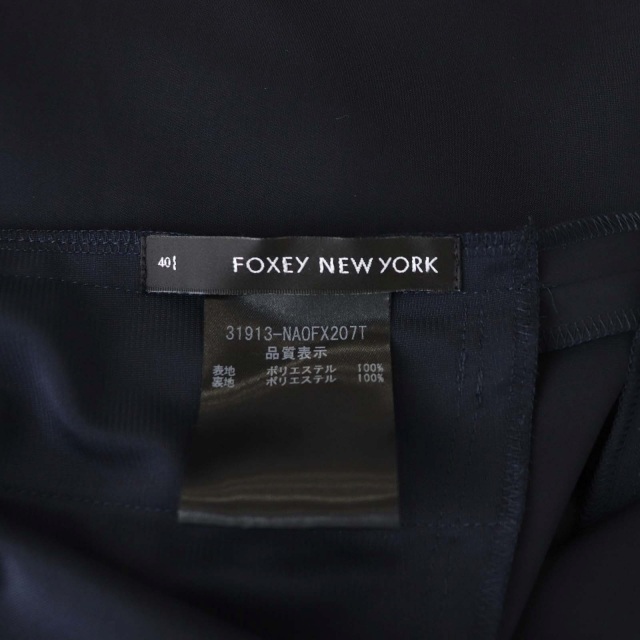 フォクシーニューヨーク FOXEY NEW YORK ノースリーブ 襟付き ワンピース フレア 膝丈 40 紺 ネイビー /HK ■OS レディース_画像3