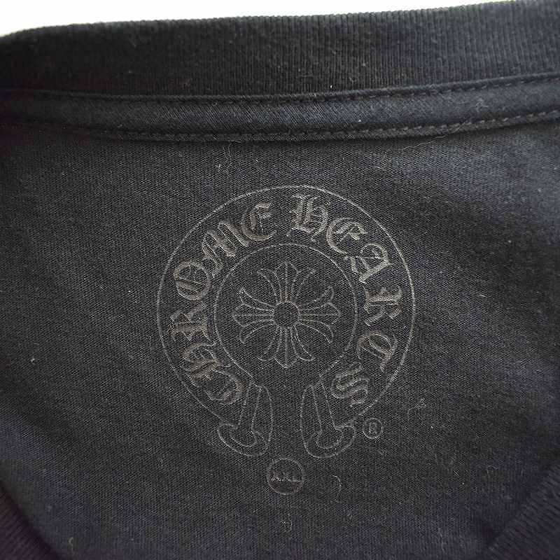 クロムハーツ CHROME HEARTS ホースシュー フローラルクロス ロングスリーブT 長袖 Tシャツ ロンT プリント XXL 黒 ブラック メンズ_画像3