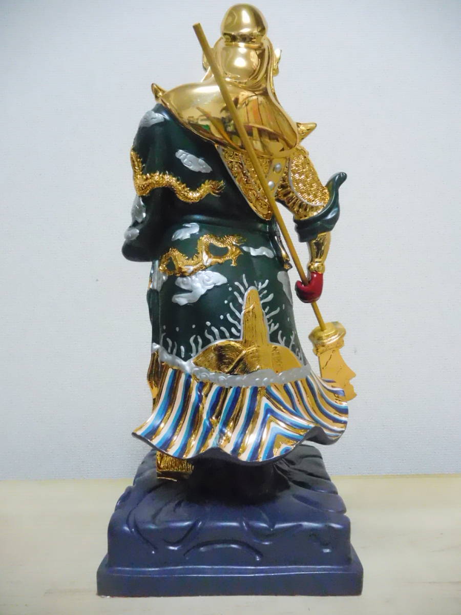M10-501W 関羽 関公 三国志 樹脂 置物 未使用 (自宅保管品) 高さ約 M10-501W 関羽 関公 三国志 樹脂 置物 未使用 (自宅保管品) 高さ約
