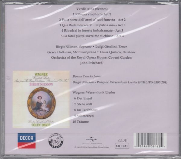 [CD/Decca]ヴェルディ:歌劇「アイーダ」より 「勝ちて帰れ」他/B.ニルソン(s)他&J.プリチャード&コヴェント・ガーデン王立歌劇場管弦楽団_画像2