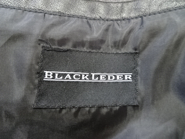 ■1107■BLACK LEDER レザージャケット LL 黒 ラム革●_画像2