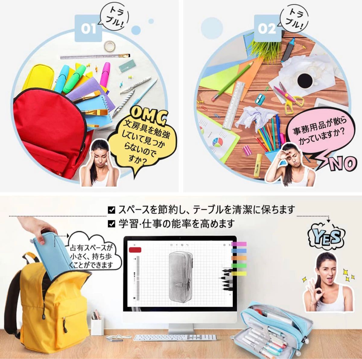 筆箱 シンプル ペンケース おしゃれ ふでばこ パンダのキーホルダー