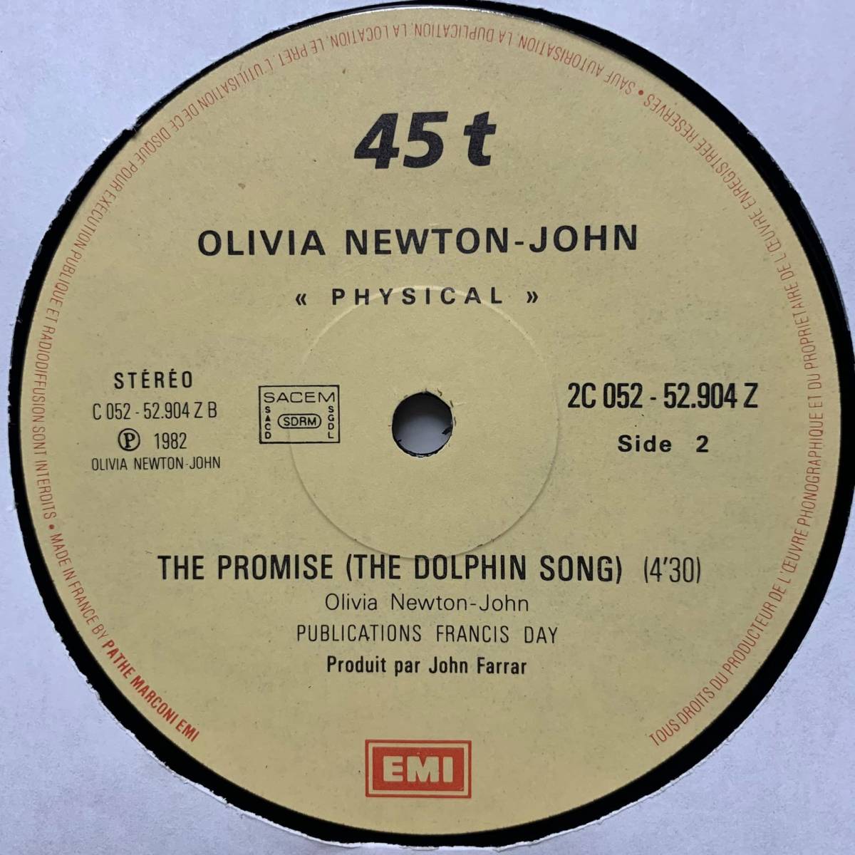 ◆ OLIVIA NEWTON JOHN - Physical (long version)◆12inch フランス盤 DISCOヒット!!_画像3