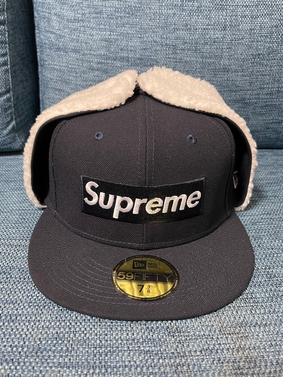 Supreme earflap BOX LOGO NEW ERA NAVY ニューエラ シュプリーム