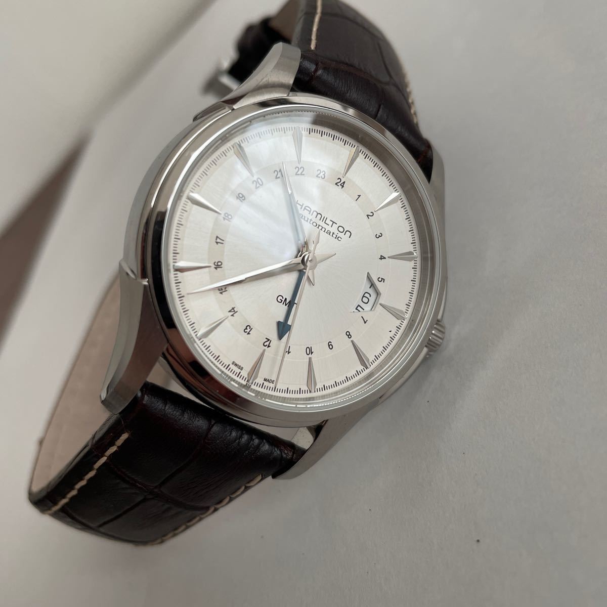 ハミルトン ジャズマスタートラベラー GMT H32585551 ダークブラウン メンズ腕時計 42mm 自動巻き 未使用