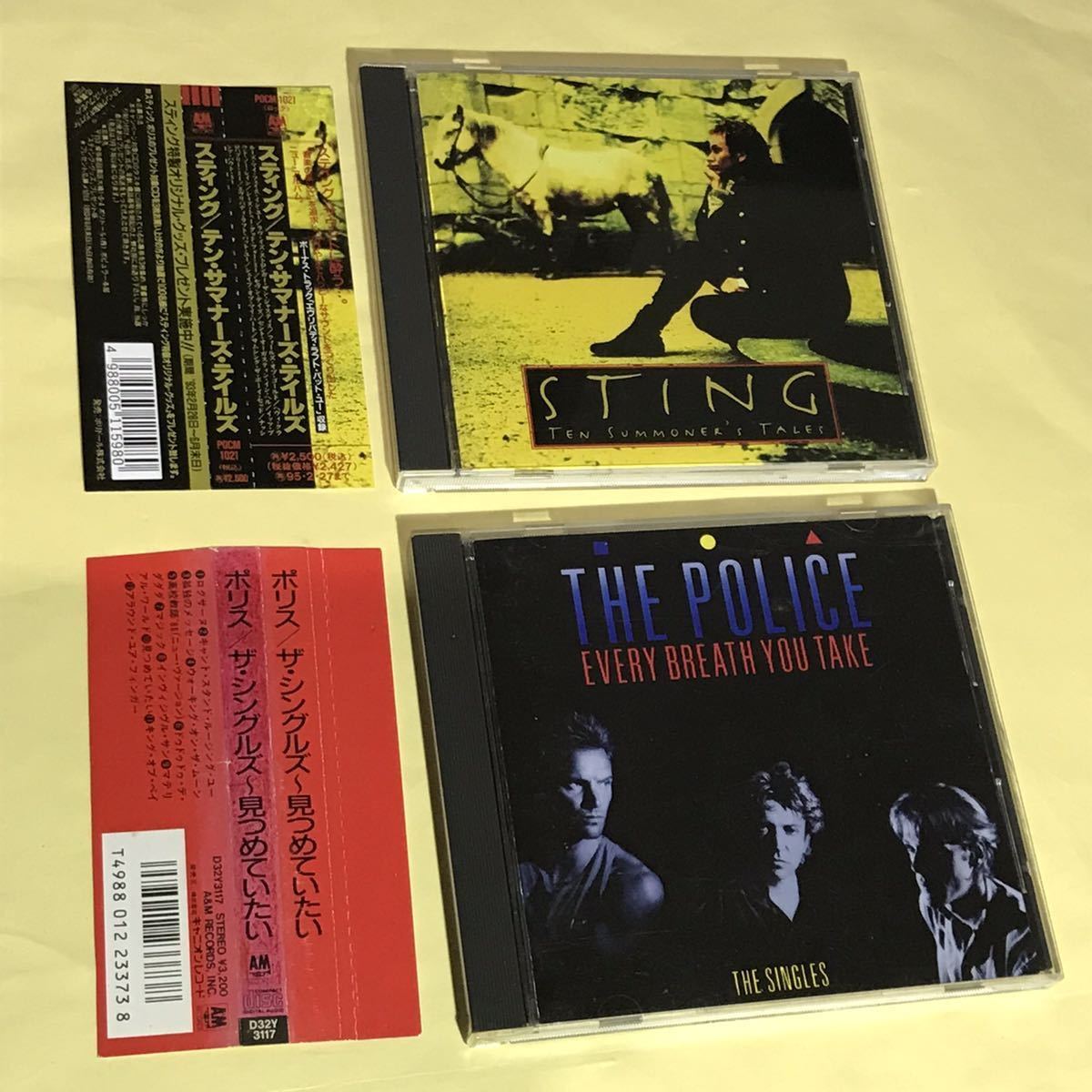 ポリス(スティング)CD 2枚セット①シングルス 見つめていたい (差込帯 D32Y3117 ) ② テン サマナーズ テイルズ (POCM-1021)_画像1