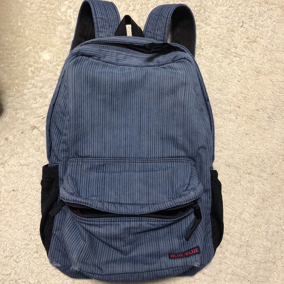希少ハリウッドランチマーケットブルーブルーデニムヒッコリーデイパックバックパックマルチバッグリュックサック大容量