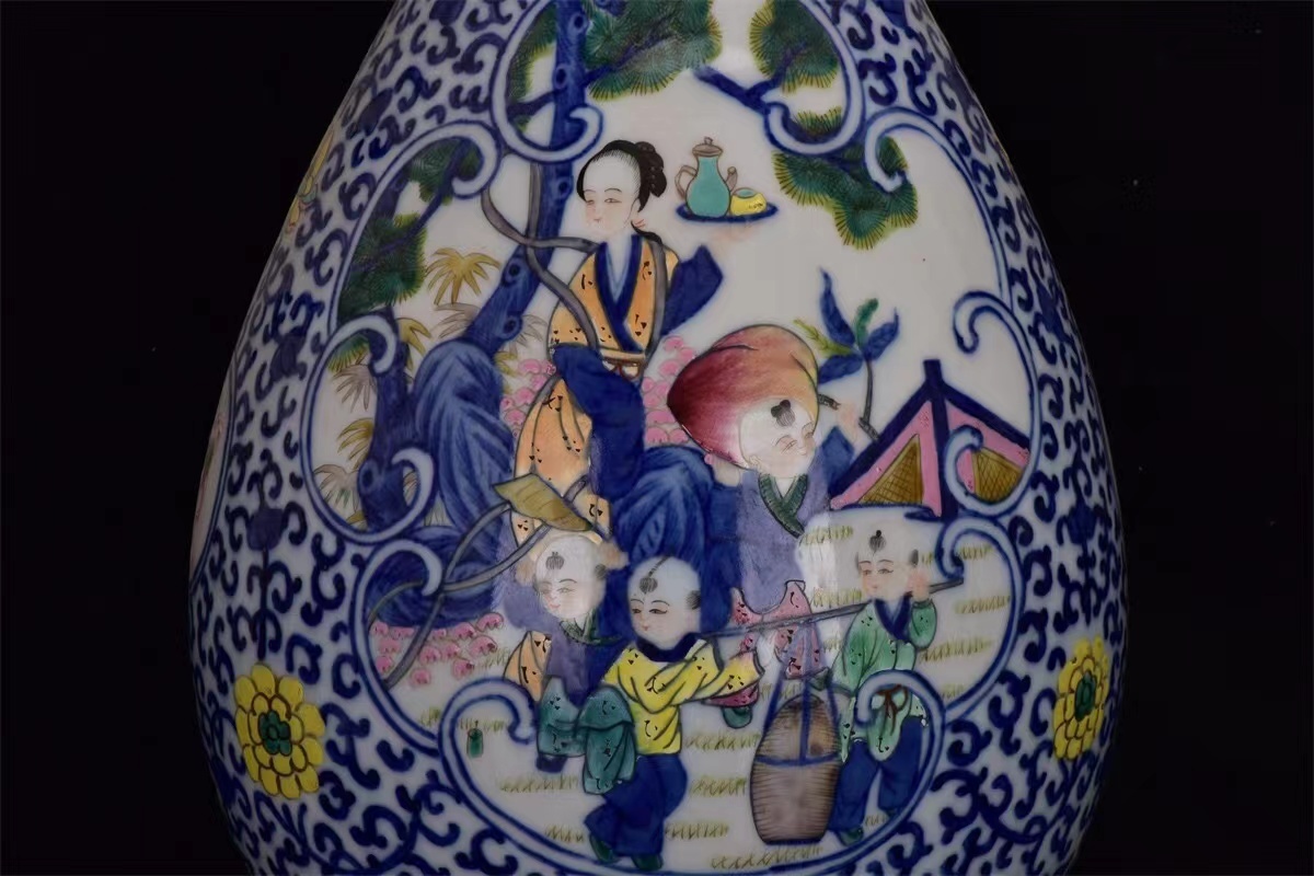 ヤフオク! - 旧蔵 古美術 中国古玩 大清乾隆年製款 青花纏枝...