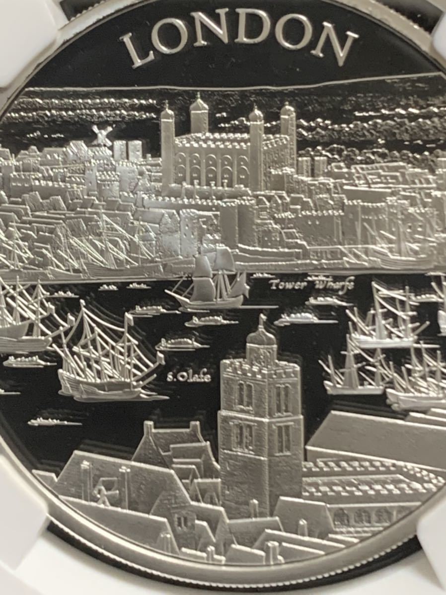 【格安出品】2022年　エリザベス2世　ロンドン　都市景観　2ポンド　1オンス銀貨　NGCPF70UC 最高鑑定_画像5