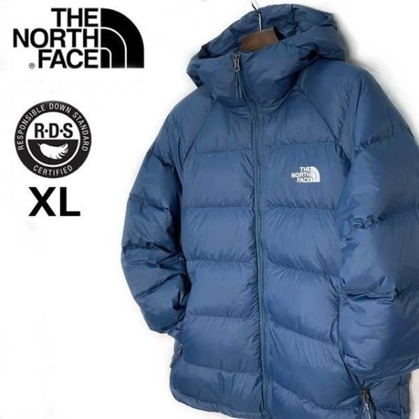 1円～!売切!【正規新品】THE NORTH FACE◆HYDRENALITE DOWN HOODIE ダウンジャケット US限定 RDS認証 550フィル ロゴ刺繍(XL)青 190122-125_画像3