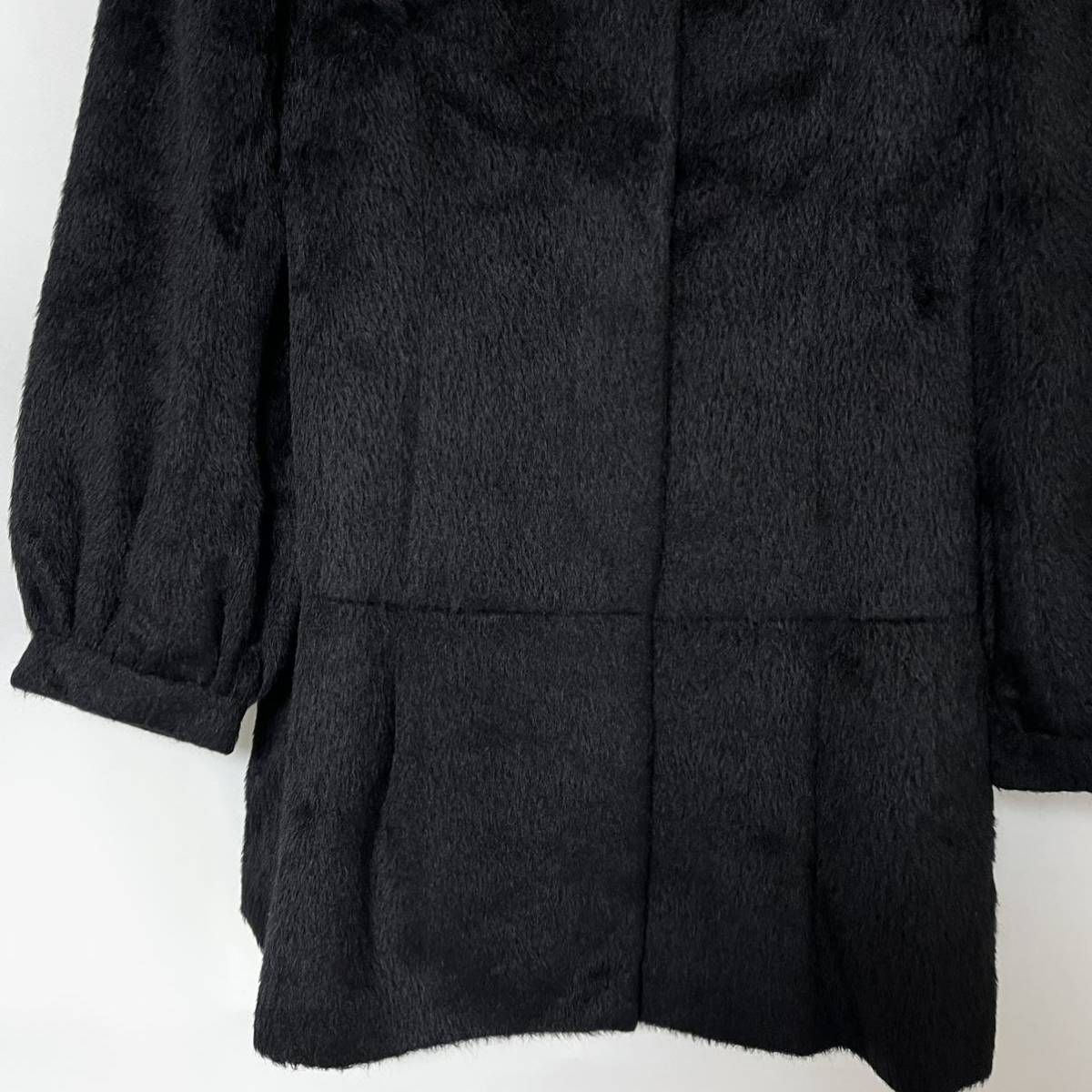 GRACE CONTINENTAL グレースコンチネンタル アルパカ ファー コート Made in JAPAN スタンドカラー レディース　ウール　36 M ブラック_画像5