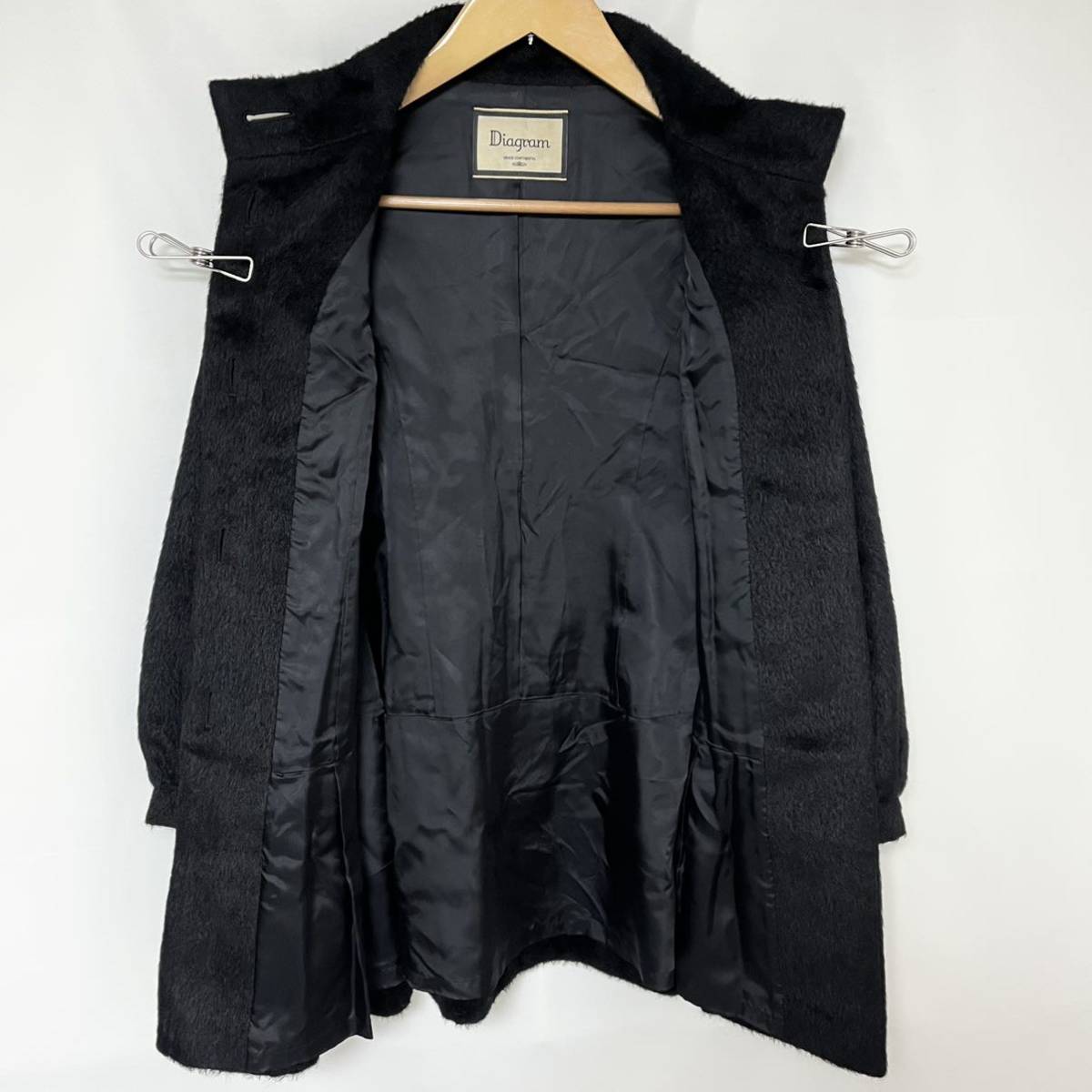 GRACE CONTINENTAL グレースコンチネンタル アルパカ ファー コート Made in JAPAN スタンドカラー レディース　ウール　36 M ブラック_画像3