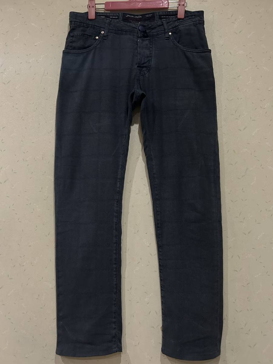 ※JACOB COHEN ヤコブコーエン J622 ストレッチ リネン混パンツ ネイビーグレー イタリア製 29 BJBB.AA